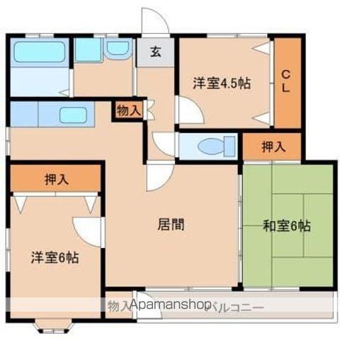 サンコーポラス(3LDK/4階)の間取り写真