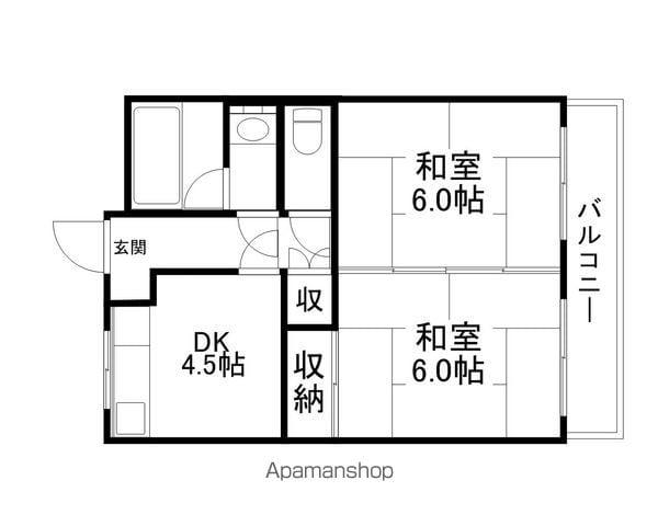 コーポ丸商(2DK/4階)の間取り写真