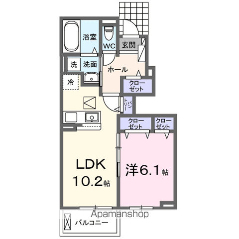 グランデュール N ファインⅠ(1LDK/1階)の間取り写真