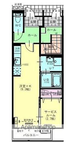 イーストA(1K/1階)の間取り写真