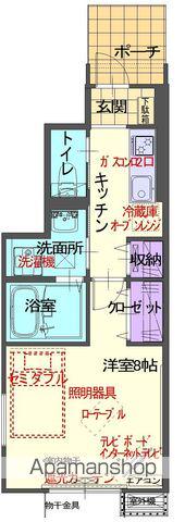 GRAND RAVE Ⅱ(1K/1階)の間取り写真