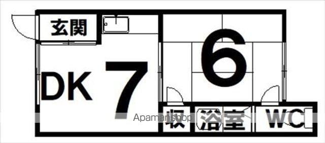 泉翠マンション(1DK/2階)の間取り写真