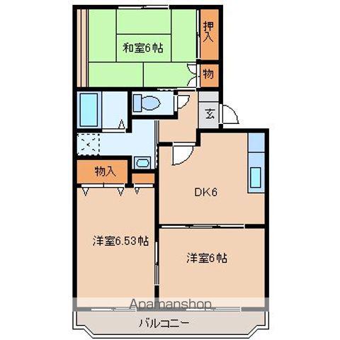 ソレイユパルクⅠ(3DK/2階)の間取り写真