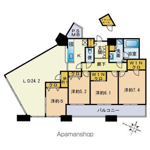 センターマークスタワー(4LDK/22階)の間取り写真