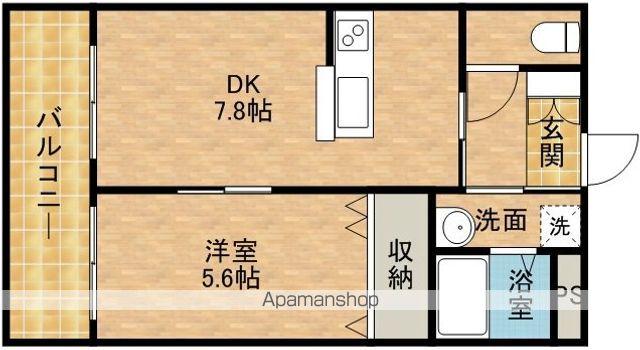 サザンストリート(1DK/2階)の間取り写真