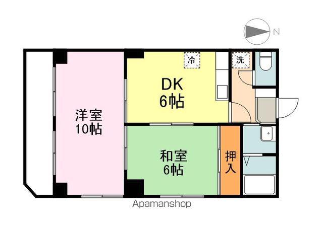 グランディー・マン(2DK/4階)の間取り写真