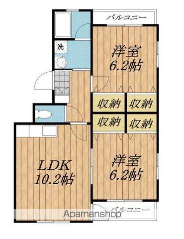 エクセレントビューⅢ(2LDK/2階)の間取り写真