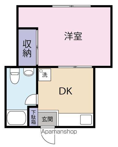 クロノス根木内(1DK/2階)の間取り写真