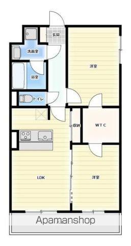 エルミタージュ(2LDK/1階)の間取り写真