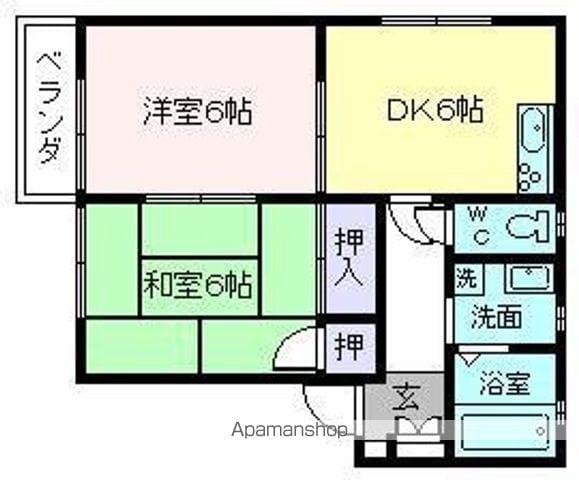 ビレッジA・B棟(2DK/2階)の間取り写真