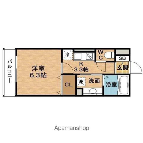 PARKSIDEMAISONSHINUMEDA(1K/3階)の間取り写真