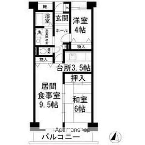 フレール綾瀬 1(2LDK/4階)の間取り写真
