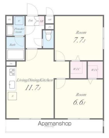 フィレール南千住(2LDK/3階)の間取り写真