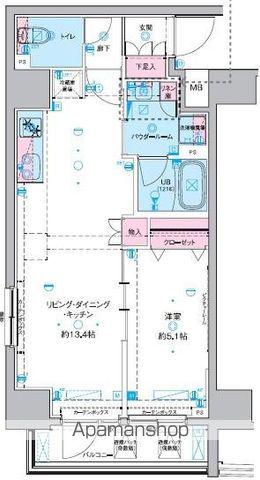 GENOVIA 東神田 GREEN VEIL(1LDK/3階)の間取り写真