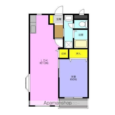 ジューンパレス(1LDK/3階)の間取り写真