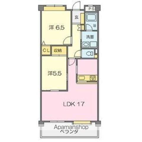 シンシア東山台(2LDK/3階)の間取り写真