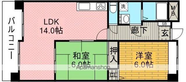 シークハイム(2LDK/2階)の間取り写真