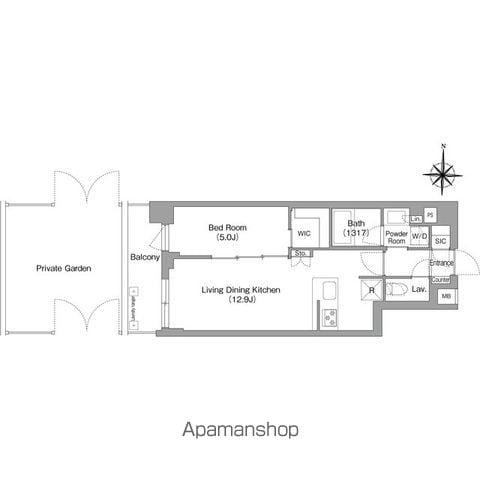コンフォリア・リヴ永福町(1LDK/1階)の間取り写真