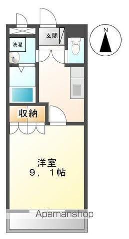ワンダーハウス B(1K/2階)の間取り写真
