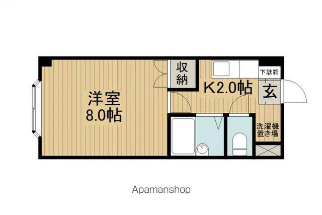 ブルースカイ(1K/1階)の間取り写真