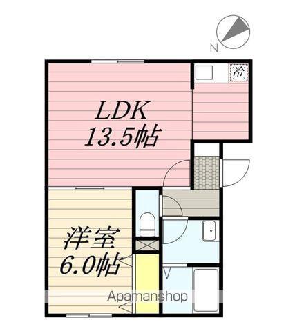 ジュピター白石中央Ⅱ(1LDK/2階)の間取り写真