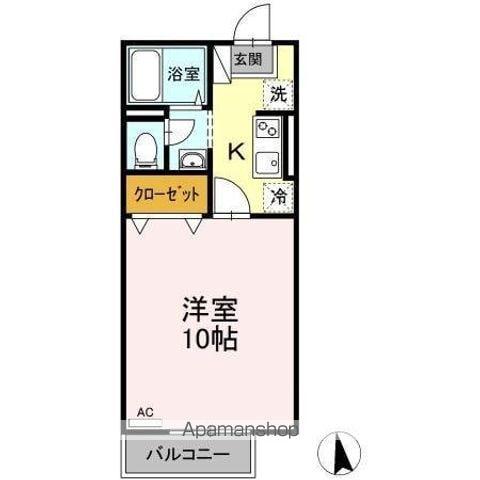 モーニンググローリー(1K/2階)の間取り写真