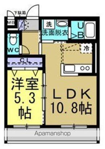 ヴィラサンフローラヒロⅢ(1LDK/2階)の間取り写真