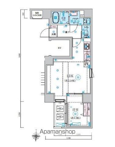 リヴシティ両国五番館(1LDK/2階)の間取り写真