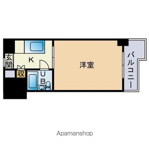 グランドハイツ博多(ワンルーム/2階)の間取り写真