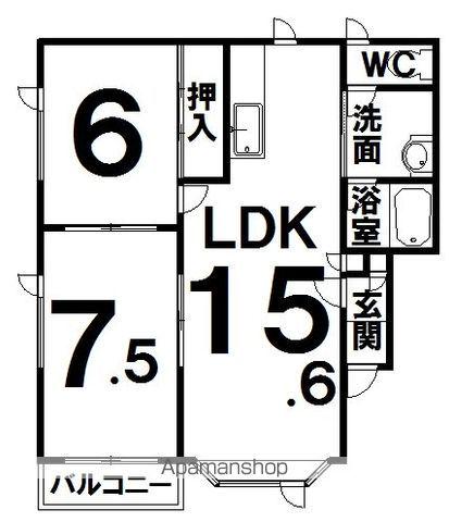 ノーブル05(2LDK/2階)の間取り写真