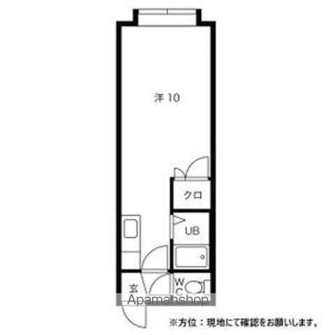 フロンティアK Ⅲ(1K/3階)の間取り写真