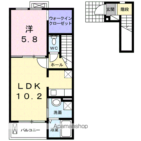 サンレミⅡ(1LDK/2階)の間取り写真