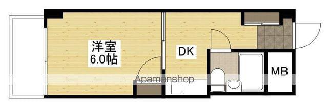 中広ハウス(1DK/3階)の間取り写真