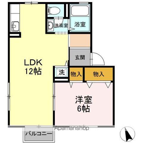 センチュリーガーデンH(1LDK/2階)の間取り写真