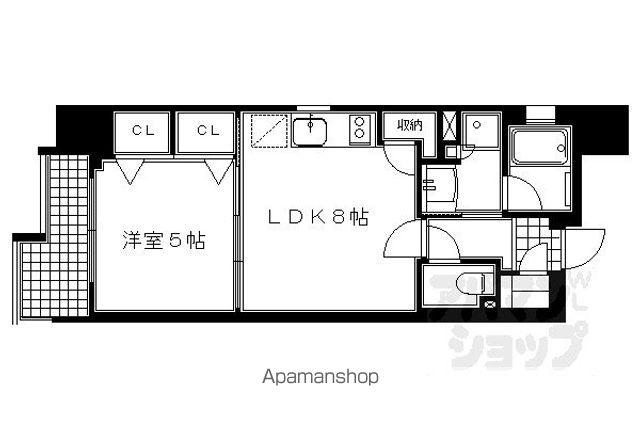 京阪電気鉄道京阪線 清水五条駅 徒歩4分 11階建 築10年(1LDK/2階)の間取り写真