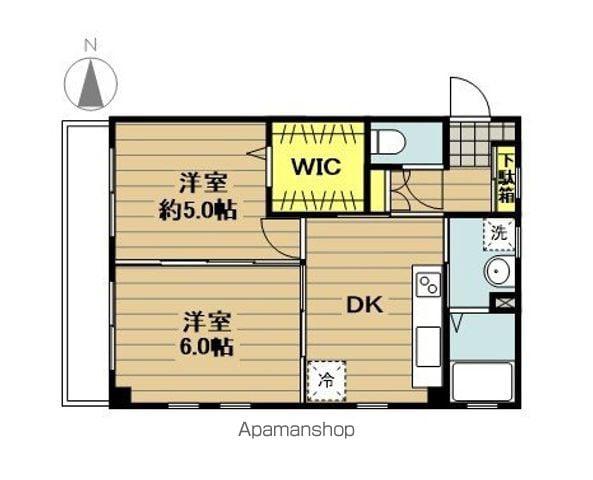 コーポブリッヂ5(2DK/3階)の間取り写真