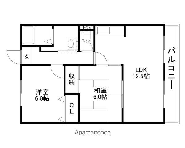 RIVER ANNE(2LDK/1階)の間取り写真