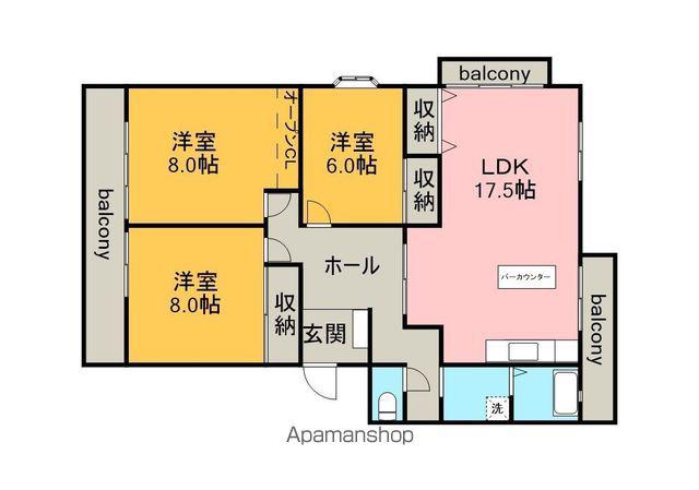 レジデンス八王寺(3LDK/3階)の間取り写真