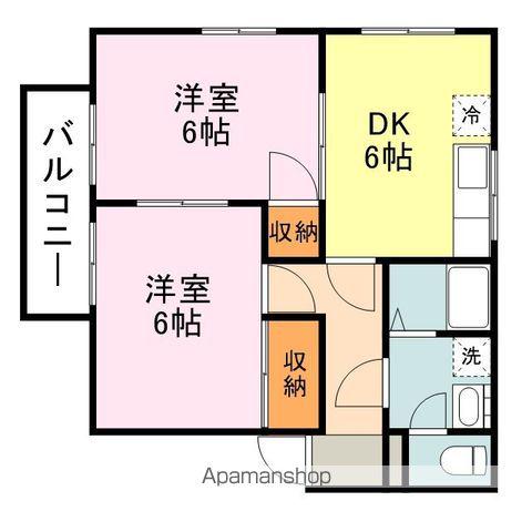 エスポワール九反田(2DK/2階)の間取り写真