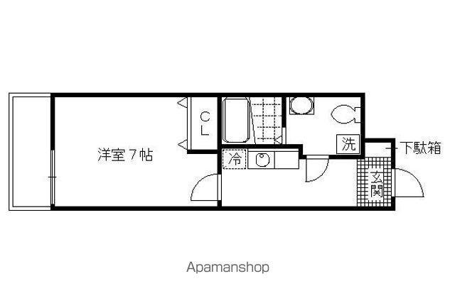 アルバローザ京都(1K/4階)の間取り写真