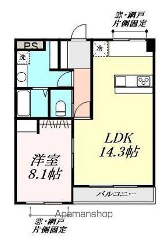 コーポ山本(1LDK/2階)の間取り写真