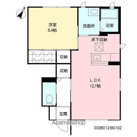 シャーメゾン茶屋の原1B棟(1LDK/1階)の間取り写真