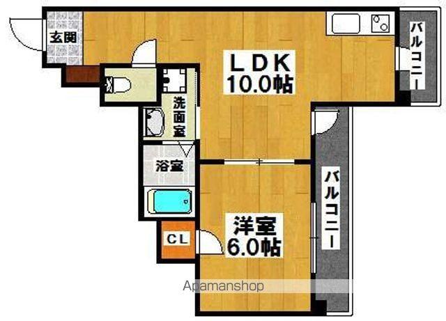 シティーコート北瓦町EX(1LDK/4階)の間取り写真