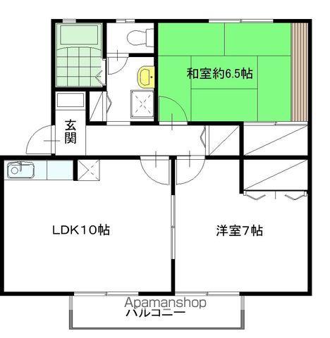 コンフォールYASU(2LDK/1階)の間取り写真