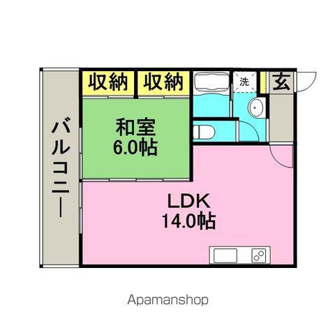 水城ビル(1LDK/5階)の間取り写真