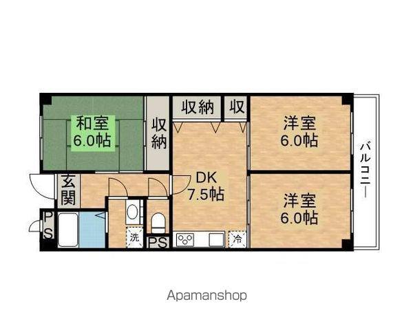 グリーンハイツ・シャトー(3DK/3階)の間取り写真