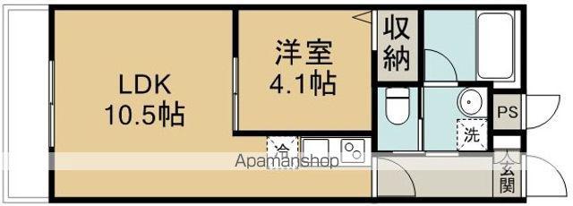 グランドゥール若葉(1LDK/3階)の間取り写真