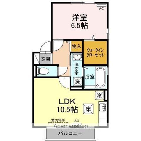 リビングタウン永井E(1LDK/1階)の間取り写真