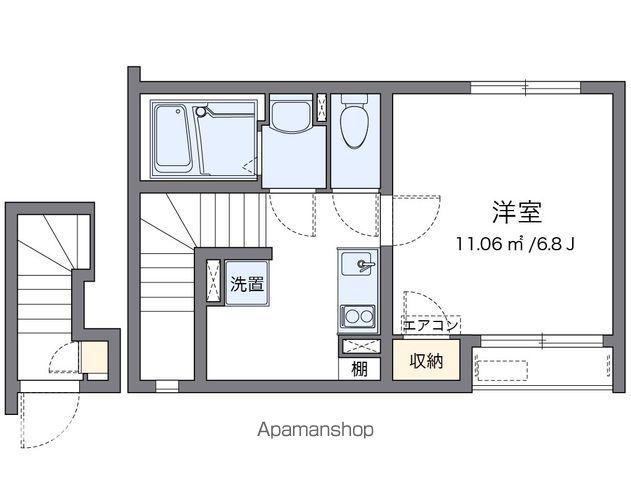 クレイノマンダリーナ(1K/2階)の間取り写真