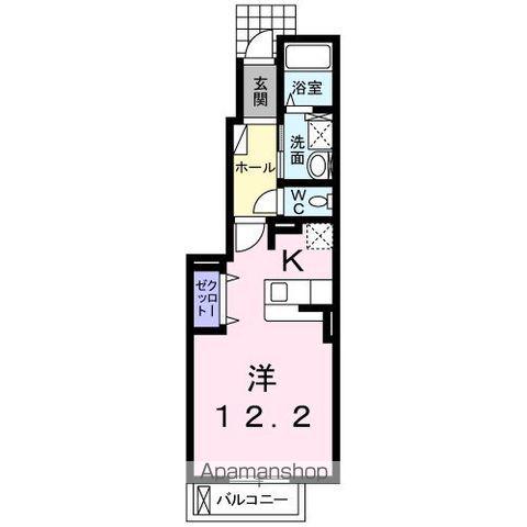 グロリアスヴェルデ本町(1K/1階)の間取り写真